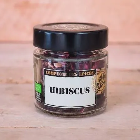 Comptoir des Épices « Hibiscus Fleurs Mondées Bio » 15g — Fleurs d’Hibiscus Bio pour Tisanes, Desserts & Cocktails