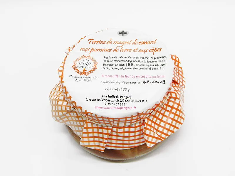 Terrine de Magret de Canard, Pommes de Terre & Cèpes 400g — À la Truffe du Périgord