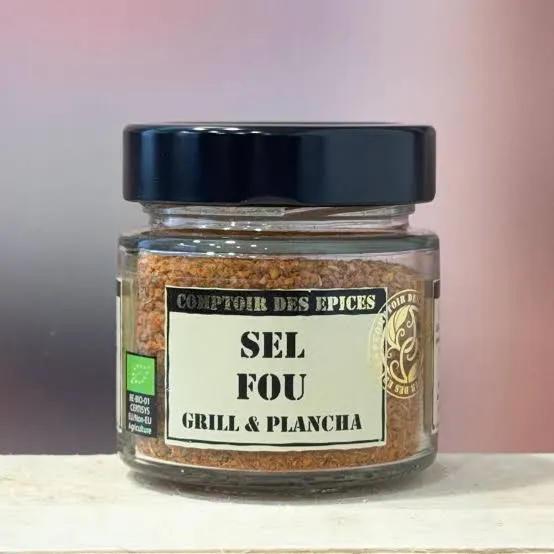 Comptoir des Épices « Fleur de Sel Fou Grill & Plancha Bio » 75g — Sel Aromatique pour Grillades