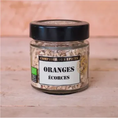 Comptoir des Épices « Écorces d’Orange Concassées Bio » — Zestes d’Orange pour Cuisine & Cocktails