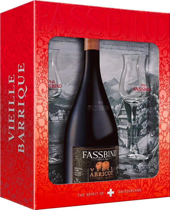 Fassbind Vieil Abricot + 2 verres