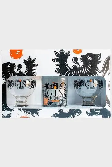 Gin de Binche Coffret 70cl + 2 Verres — Gin Belge Artisanal Plus Oultre Distillery