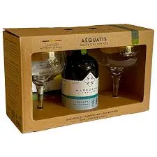 Abbaye de Maredsous « Aéquatis » Bio Gin 40% 50cl + 2 Verres — Gin Belge Bio aux Bourgeons & Feuilles d’Arbres