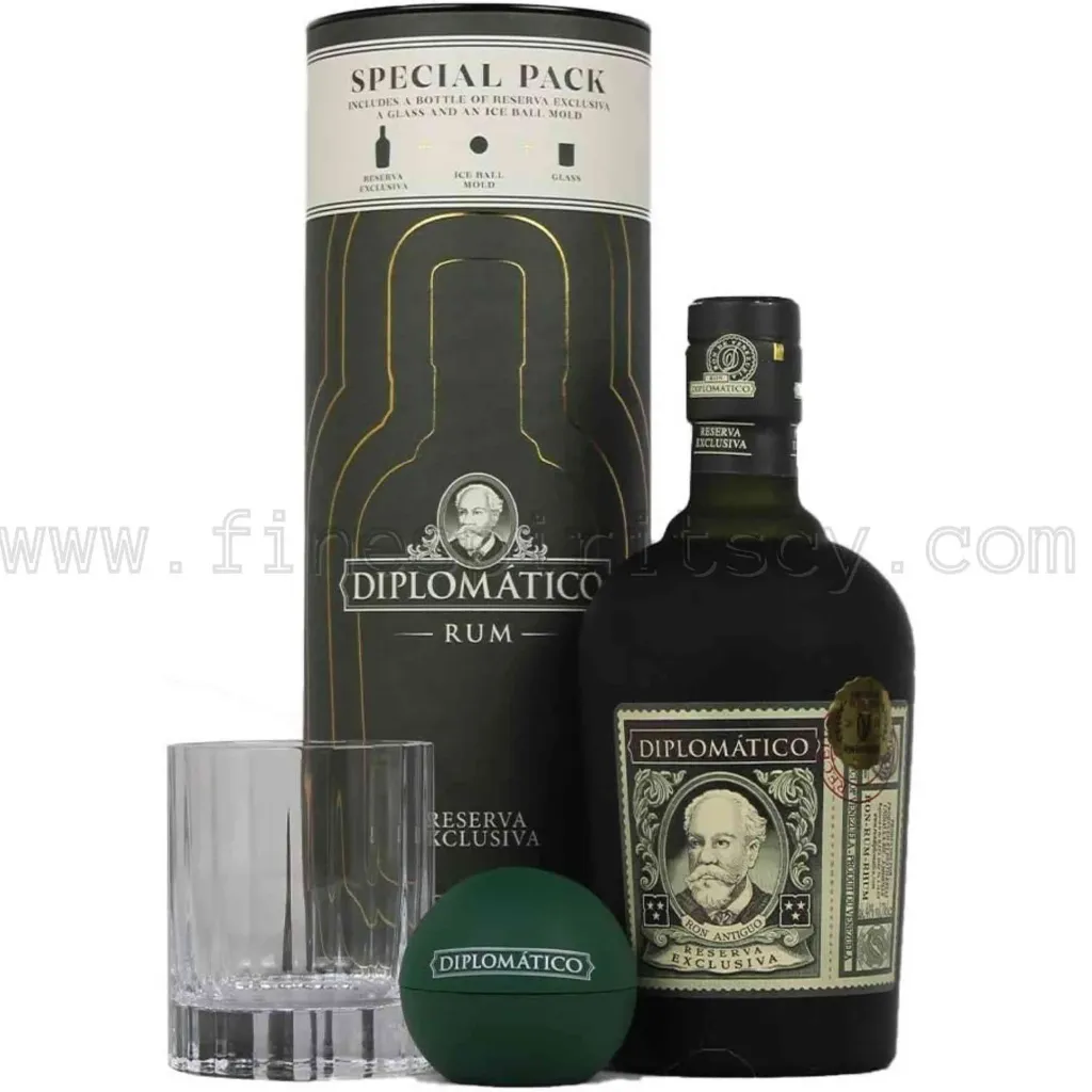 Diplomático Reserva Exclusiva Coffret Verre + Moule à Glaçon 40% 70cl — Rhum Vieux du Venezuela Super Premium
