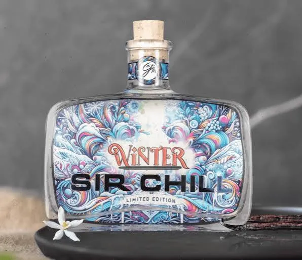 Sir Chill « Winter Limited Edition 2024 » 45% 50cl — Gin Belge d’Hiver Houblon, Tabac & Vanille