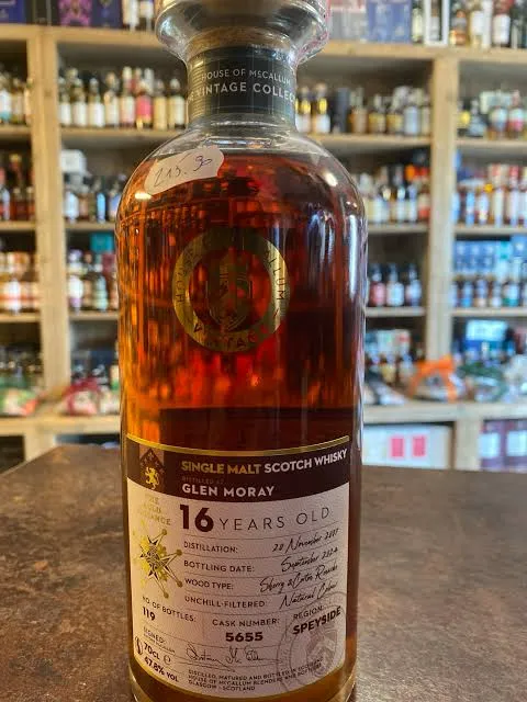 House of McCallum « Vintage Glen Moray 16 Ans » 2007-2024 47,8% — Speyside Single Malt Scotch Whisky Sherry & Corton Renardes
