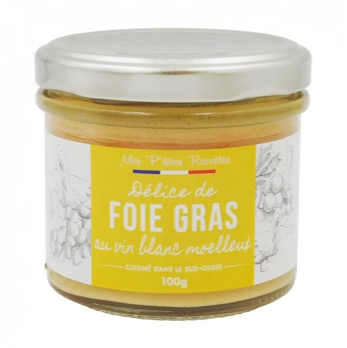 Mes P’tites Recettes « Délice de Foie Gras au Vin Blanc Moelleux » 100g — Tartinable au Foie Gras de Canard
